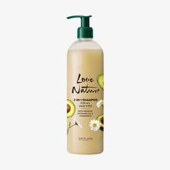 Love Nature 2-in-1 Shampoo For All Hair Types with Organic Avocado Oil & Chamomile 500 ML