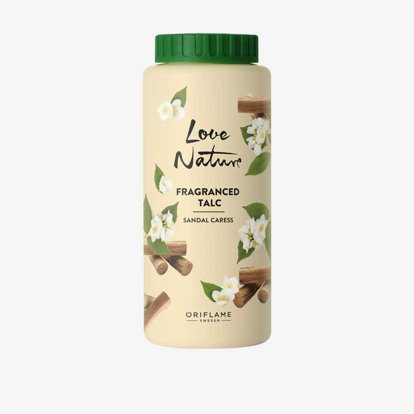 Love Nature Fragranced Talc Sandal Caress 100 g