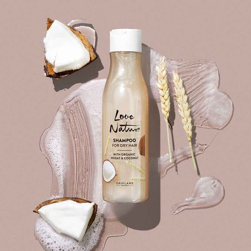 Love Nature Shampoo For Dry Hair with Organic Wheat & Coconut 250 ML